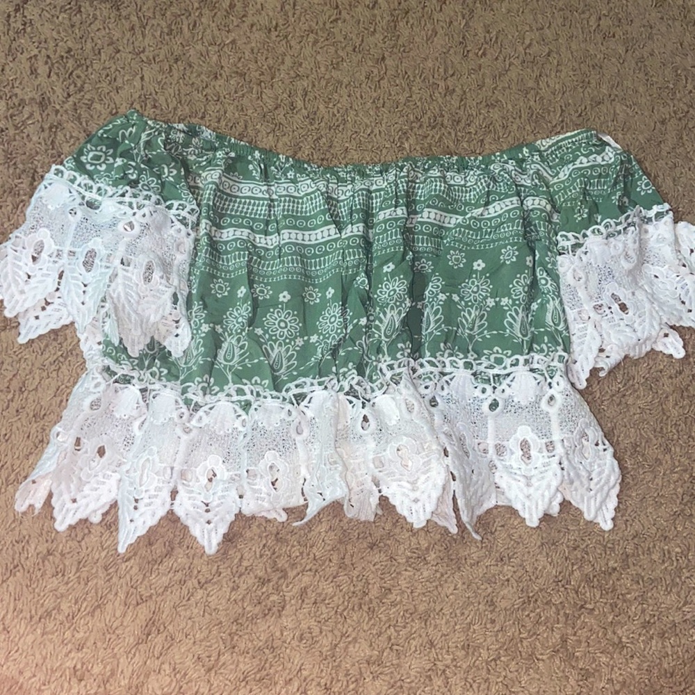 Green Off-the-Shoulder Top